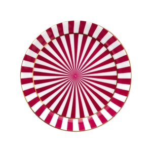 Cană din porțelan, cu capac multifuncțional, Pip Studio, 230 ml, Dark Pink, colecția Royal Stripes