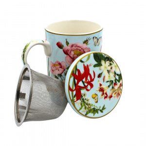 Cană porțelan Botanic Garden cu capac și infuzor 350ml - Img 5