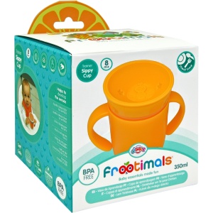 Cană silicon pentru bebeluși, 350ml, OrangieFly, Frootimals