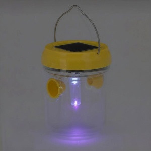 Cacpcană solară pentru insecte, cu LED, 7x9 cm, culoare galben