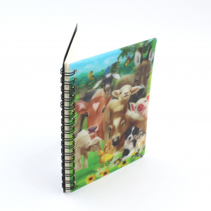 Carnețel zoo cu spirală 3D "LiveLife - Baby farm animals"