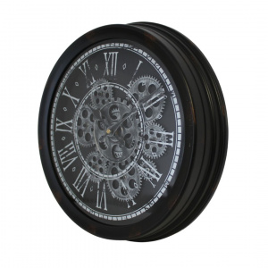 Ceas de perete negru argintiu 34cm