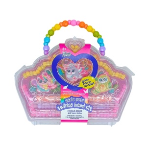 Set mărgele copii, Genie Pets Twinkle Bead Kit Unicorn, 270+ piese, 3 pandantive, brățări și coliere, 3+ ani 