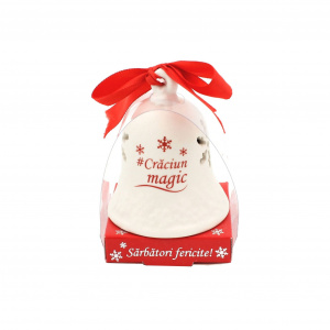 Clopoțel decorativ din ceramică - „#Crăciun magic"