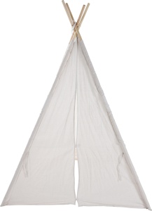 Cort teepee alb, pentru copii, 160 x 103 cm