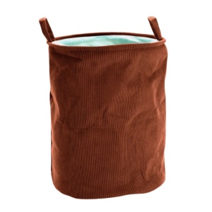 Coș de rufe pliabil, textil, rotund, 38x38x50 cm, culoare maro