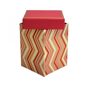 Cutie cadou patrata, Pink Chevron