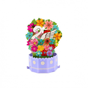 Decorațiune din hârtie Magic Pop-Ups Lebăda cu flori - Img 1