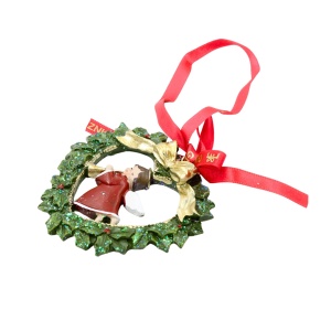 Decorațiune Regatul de Crăciun, Classic, model ghirlandă inimioară cu îngeraș