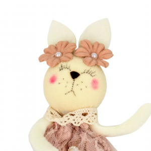 Decoratiune Zooky animalut iepuras rochita roz prafuit