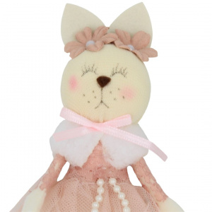 Decorațiune Zooky animăluț iepuraș rochiță roz prăfuit