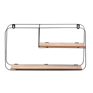 Etajeră metalică de perete cu 2 polițe MDL, 52X10.5X29 cm