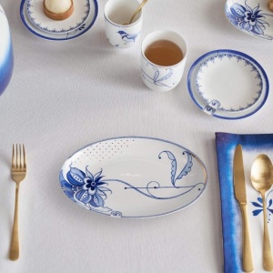 Farfurie din porțelan, ovală, Pip Studio, 16 cm, colecția Pip & The Blue Bird