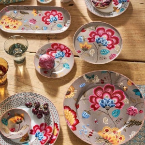 Farfurie din porțelan, Pip Studio, Khaki, 21 cm, colecția Blooming Tales