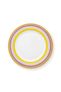 Farfurie din porțelan, Pip Studio, Stripes Yellow, 23cm, colecția Pip Chique - Img 1