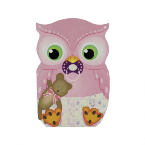 Felicitare Gold Baby Owl Girl