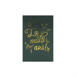 Felicitare Gold La Mulți Ani 18x12cm