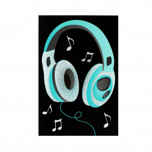 Felicitare Gold Sparkling Headphones - Img 2