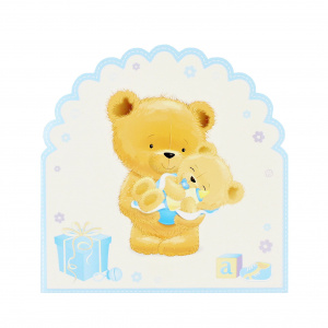 Felicitare Gold Teddy Baby Boy - Img 2