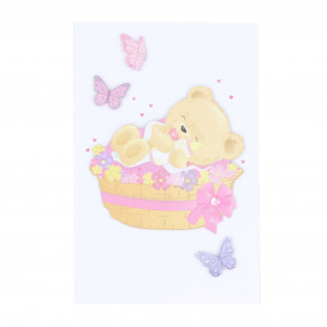 Felicitare Premium handmade Baby Girl Bear