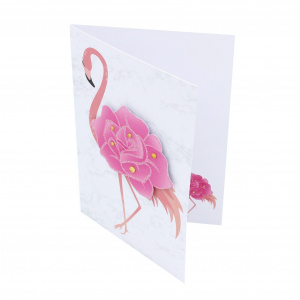 Felicitare Premium handmade Marble Flamingo - Img 1