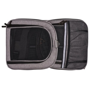 Geantă transport animale de companie pliabilă, mesh respirabil, 44x25x28 cm, max. 5 kg, gri