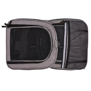 Geantă transport animale de companie pliabilă, mesh respirabil, 44x25x28 cm, max. 5 kg, gri