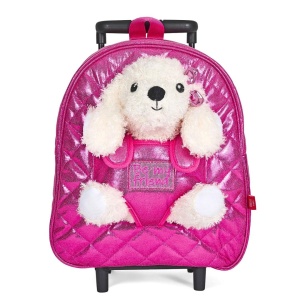 Ghiozdan troller, Perletti, model Cățeluș Didi, 32 cm, colecția Perletti Toys