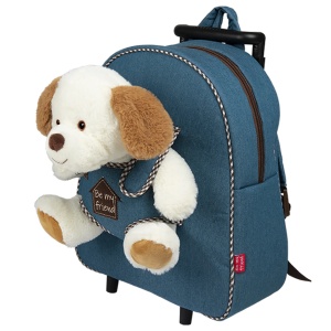 Ghiozdan troller, Perletti, model Cățeluș Duff, 32 cm, colecția Perletti Toys