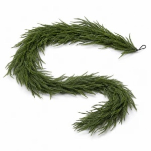 Ghirlandă decorativă, de Crăciun, crenguțe bogate de conifer artificial cu aspect natural, verde, 180 cm, WSN32