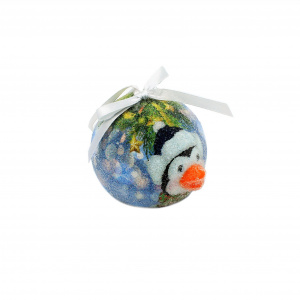 Glob decorativ bleu, cu ornamente - Pinguin dichisit