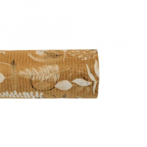 Hartie ambalat cadouri Kraft Vintage Frunze, 200x70 cm