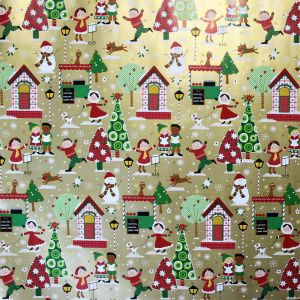 Hârtie ambalat Crăciun 200x70cm auriu chestnuts