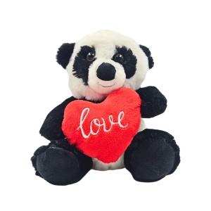 Jucărie din pluș, ursuleț panda cu inimioară în brațe, 20 cm