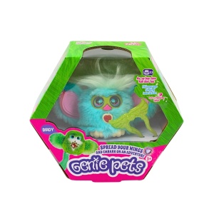 Jucărie interactivă, Genie Pets, BIRDY, lumini colorate, sunete și cântece, funcție aripi, 3x LR44, 3+ ani