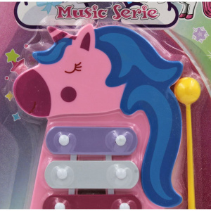 Jucărie xilofon unicorn roz cu bleu 16x31cm