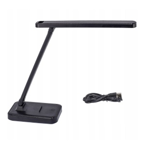 Lampă de birou LED Jumi, cu suport pentru telefon,  neagră, 3 niveluri de luminozitate