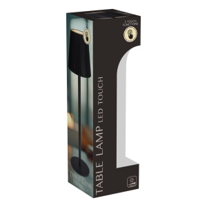 Lampă de masă, LED Touch, 10x36 cm, negru, 3 trepte de intensitate, lumină alb cald