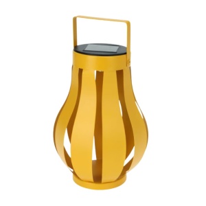 Lampă solară pentru grădină, cu LED,15x20 cm, metalică, culoare galben