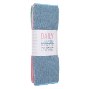 Lavete din microfibră Daily Cleaning, 30x30 cm – set 6 bucăți, multicolor, Ultra Clean, curățare eficientă
