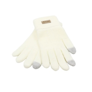 Mănuși damă, Antonio, cu funcție touch, culoare alb, one size
