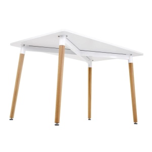 Masă dreptunghiulară albă modernă JUMI, 120x80x72 cm, pentru dining sau birou