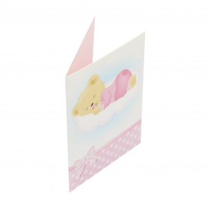 Mini felicitare Pink Bear