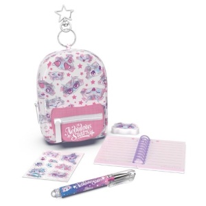 Mini rucsac-breloc Nebulous Stars Astria, cu carnețel, pix, radieră și abțibilduri