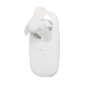 Mini ventlator portabil, cu baterii și LED, 11x4.8 cm, alb