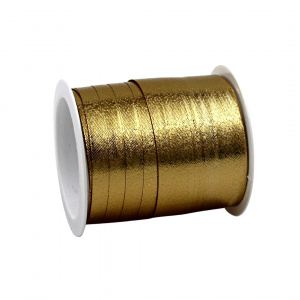 Minirolă rafie lucioasă aurie 10m x 10mm - Img 2