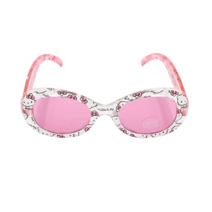 Ochelari de Soare Copii Hello Kitty – Design Alb cu Fundițe Roz, Protecție 100% UV, Lentile Colorate