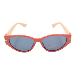 Ochelari de soare, damă, Tiara, roșu corai intens, formă cat-eye, lentile negre, protecție UV 400