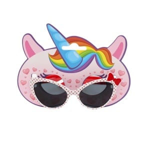 Ochelari de soare pentru copii, model cat-eye alb cu buline roșii și fundiță decorativă