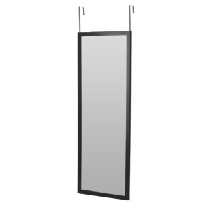 Oglindă pentru ușă, cu agățătoare, 34x94 cm, negru